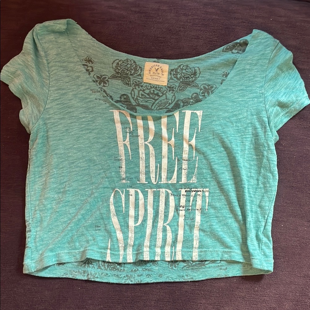 American Eagle Outfitters Teal Free Spirit Tee